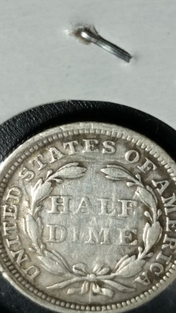 1858-Seated-Liberty-Halfdime---Massive-Die-Clash-&-Crack-S-S