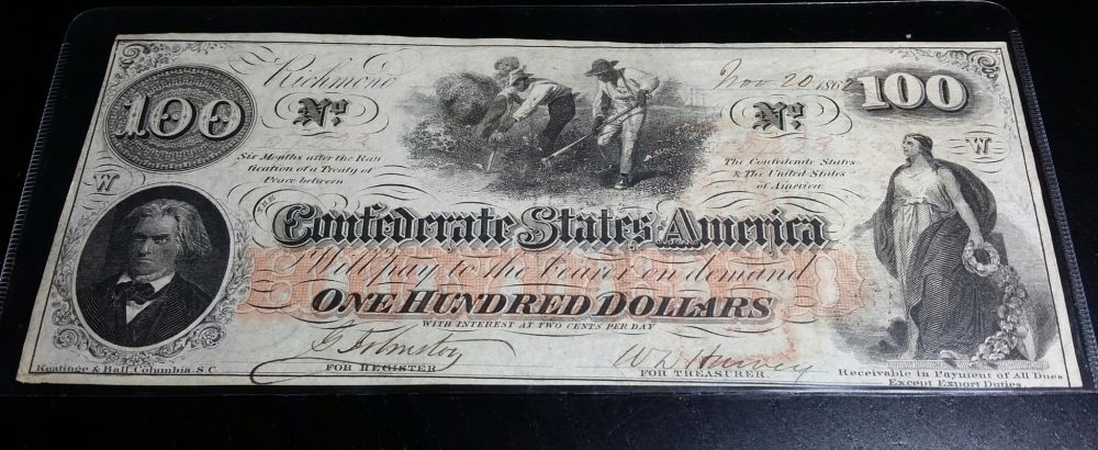 Confederate-States-Of-America-Currency,-1863-&-1864