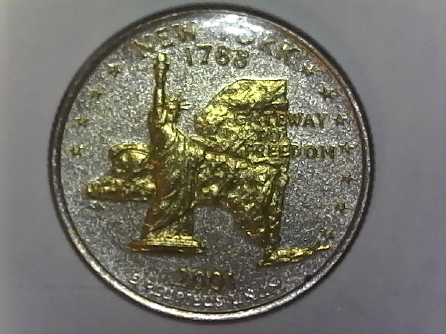 State-Quarter-Plastic-Coated-With-Gold-Highlights-On-Reverse