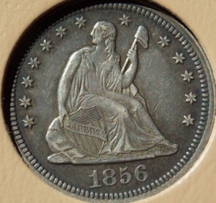 1856-Seated-Quarter--Nice-Coin