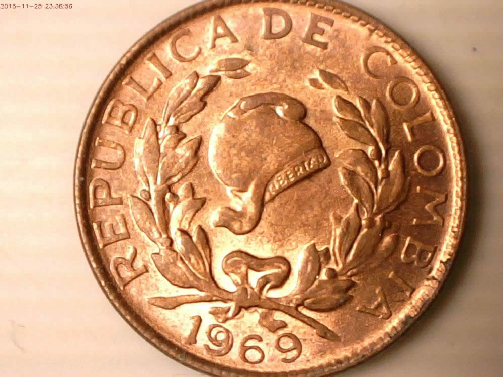Colombia-1969-1-Centavo--Nice-Double-Date