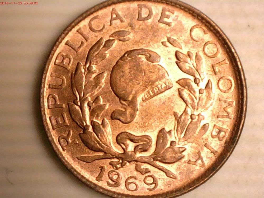 Colombia-1969-1-Centavo--Nice-Double-Date