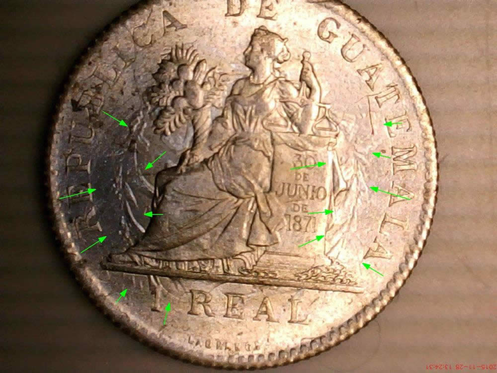 1899-Guatemala-1-Real-Obverse-Die-Clash---Reverse-Die-Cracks