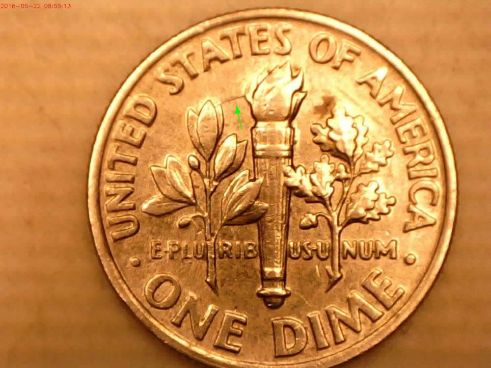 1988-P-Dime-With-Reverse-And-Obverse-Clash