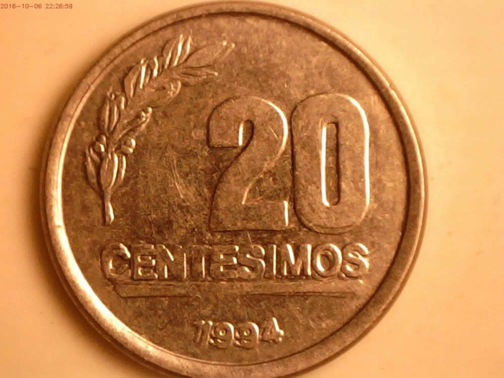 1994-Uruguay-20-Centesimos--Nice-DDR-Class-1
