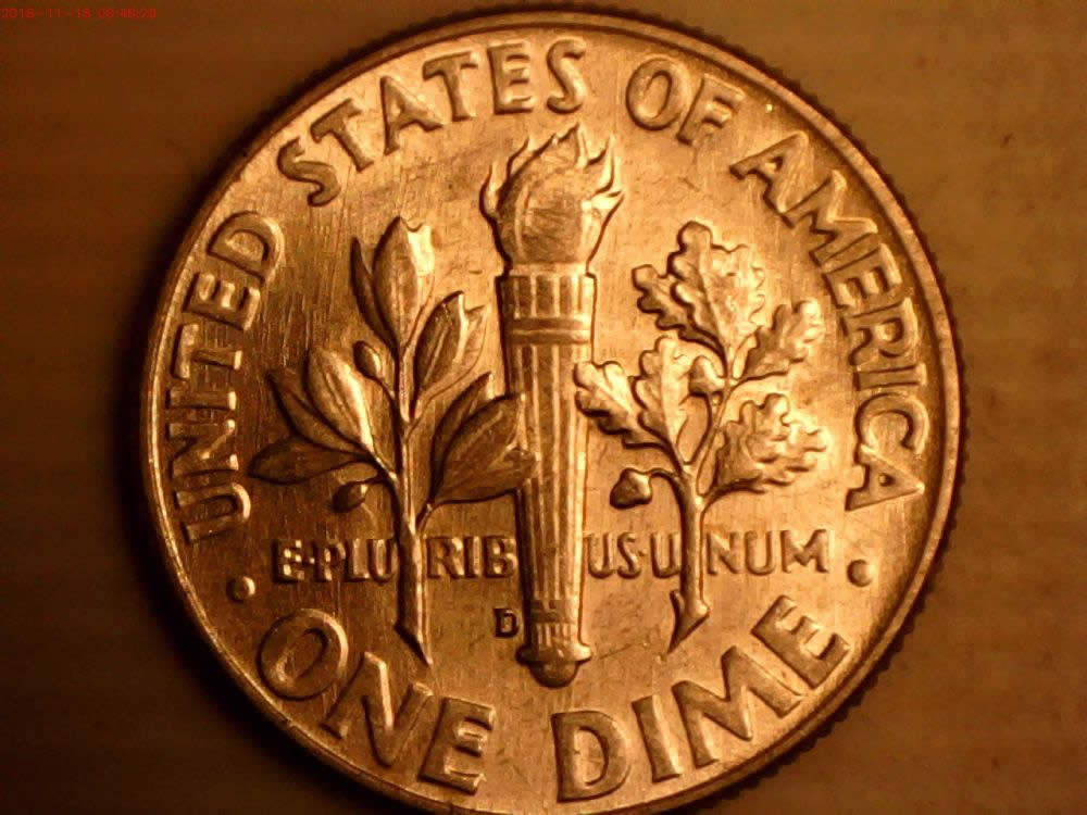 1964-D-Roosevelt-Dime-Spiked-Head-With-Reverse-Clash