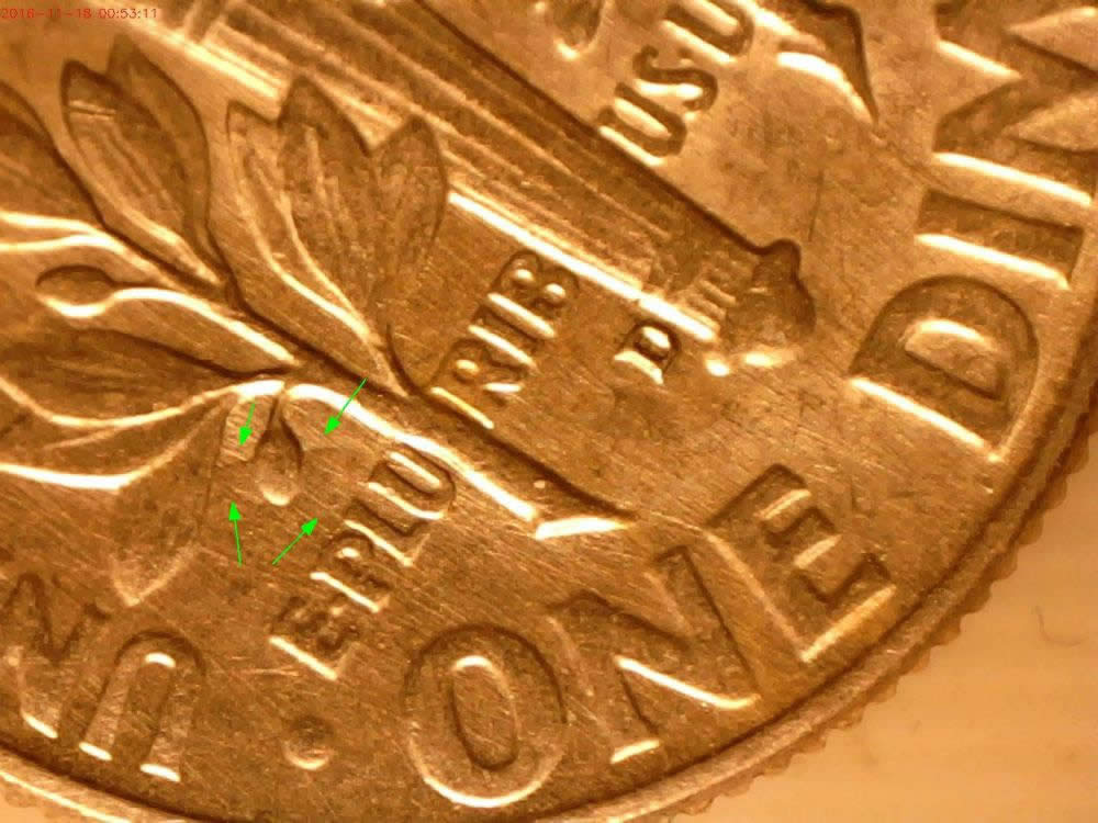 1964-D-Roosevelt-Dime-Spiked-Head-With-Reverse-Clash