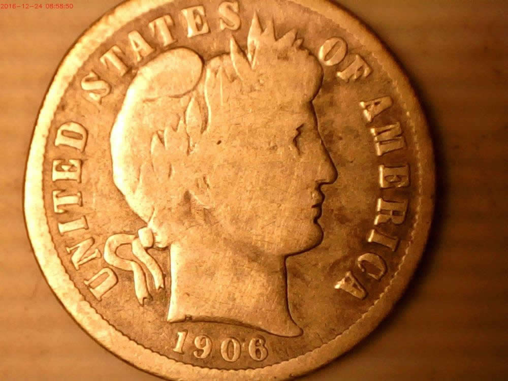 1906-O-Barber-Dime-O/O
