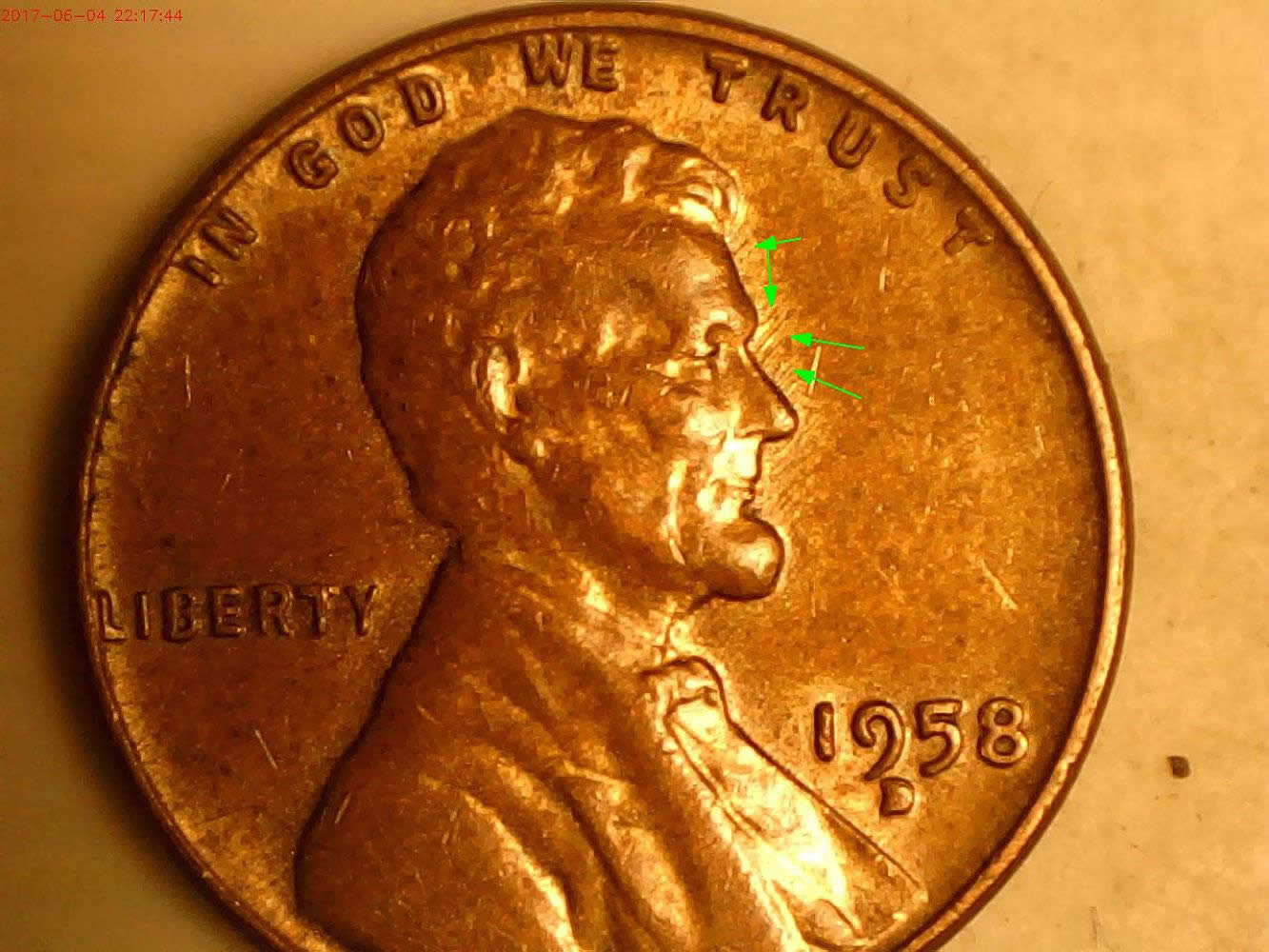 2-1958-D-Lincoln-RPM-From-Same-Die-With-Filled-Up-M/M