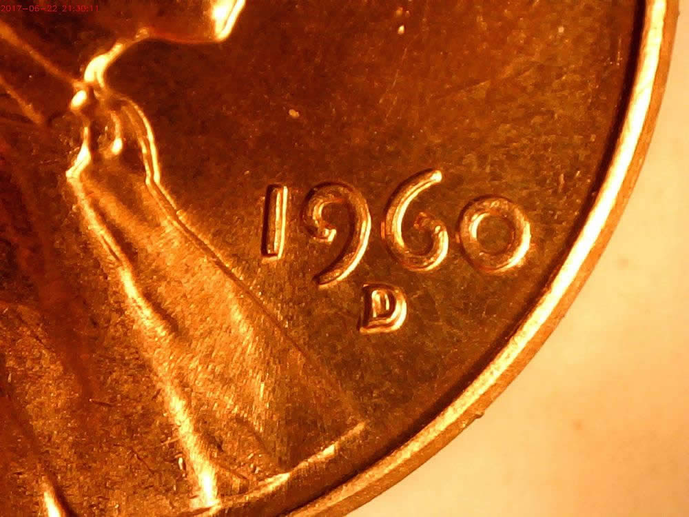 9-1960-D-Lincoln-1MM-003-With-Markers-Found-On-The-Same-Roll-Of-Unc-Cents