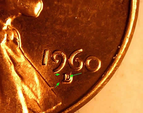 9-1960-D-Lincoln-1MM-003-With-Markers-Found-On-The-Same-Roll-Of-Unc-Cents