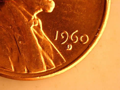 9-1960-D-Lincoln-1MM-003-With-Markers-Found-On-The-Same-Roll-Of-Unc-Cents