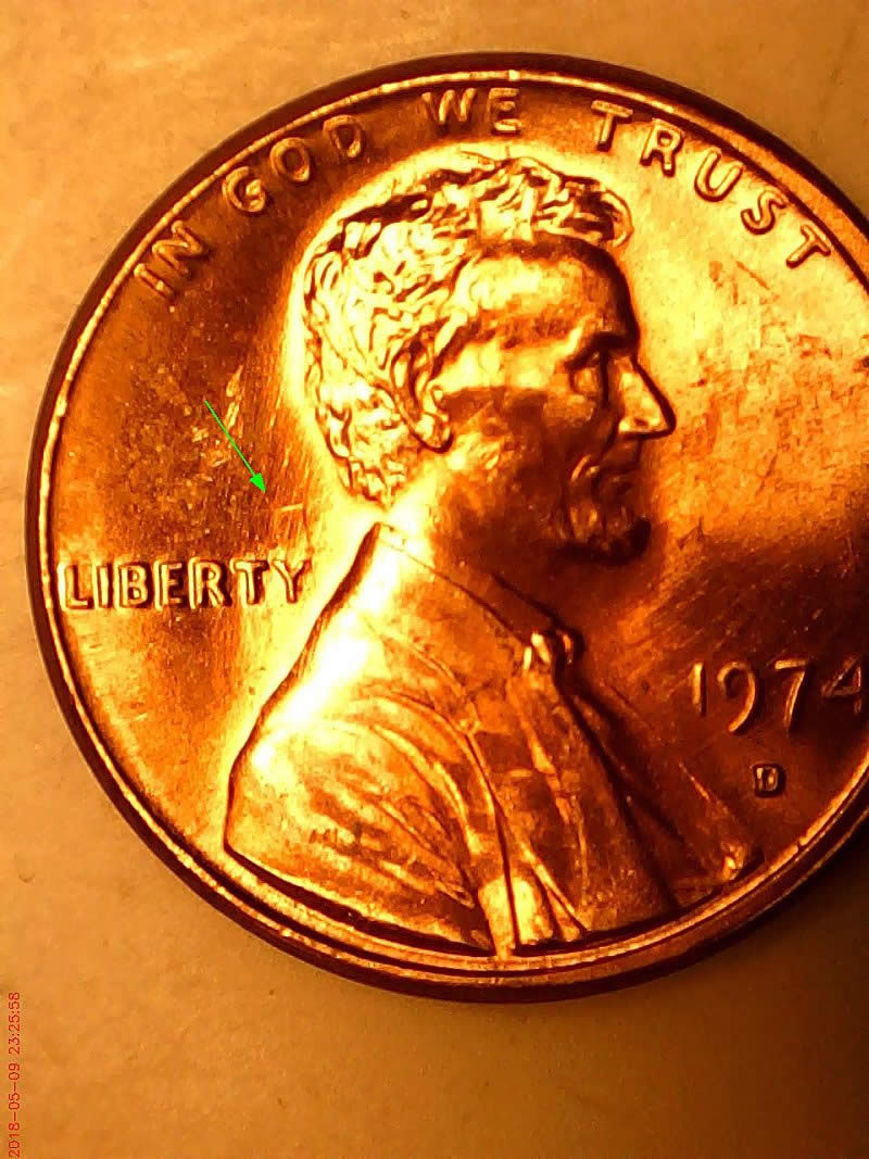 Found-Several-1974-D-Lincoln-Reverse-And-Obverse-Clashes-In-Same-Roll