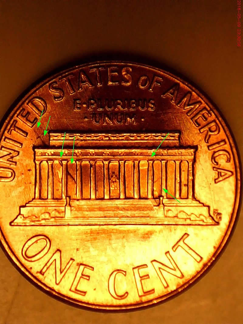 Found-Several-1974-D-Lincoln-Reverse-And-Obverse-Clashes-In-Same-Roll