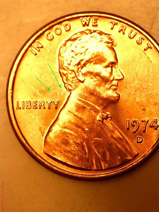 Found-Several-1974-D-Lincoln-Reverse-And-Obverse-Clashes-In-Same-Roll