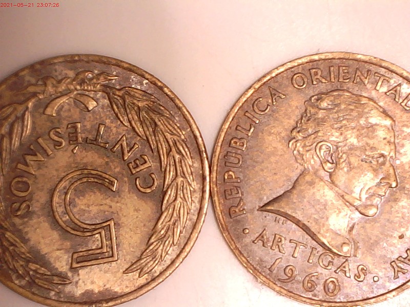 Uruguay-1960-5-Centesimos-Split-Planchet-Any-Idea-Of-Value?