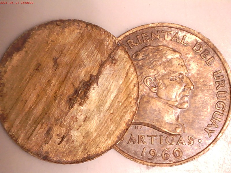 Uruguay-1960-5-Centesimos-Split-Planchet-Any-Idea-Of-Value?