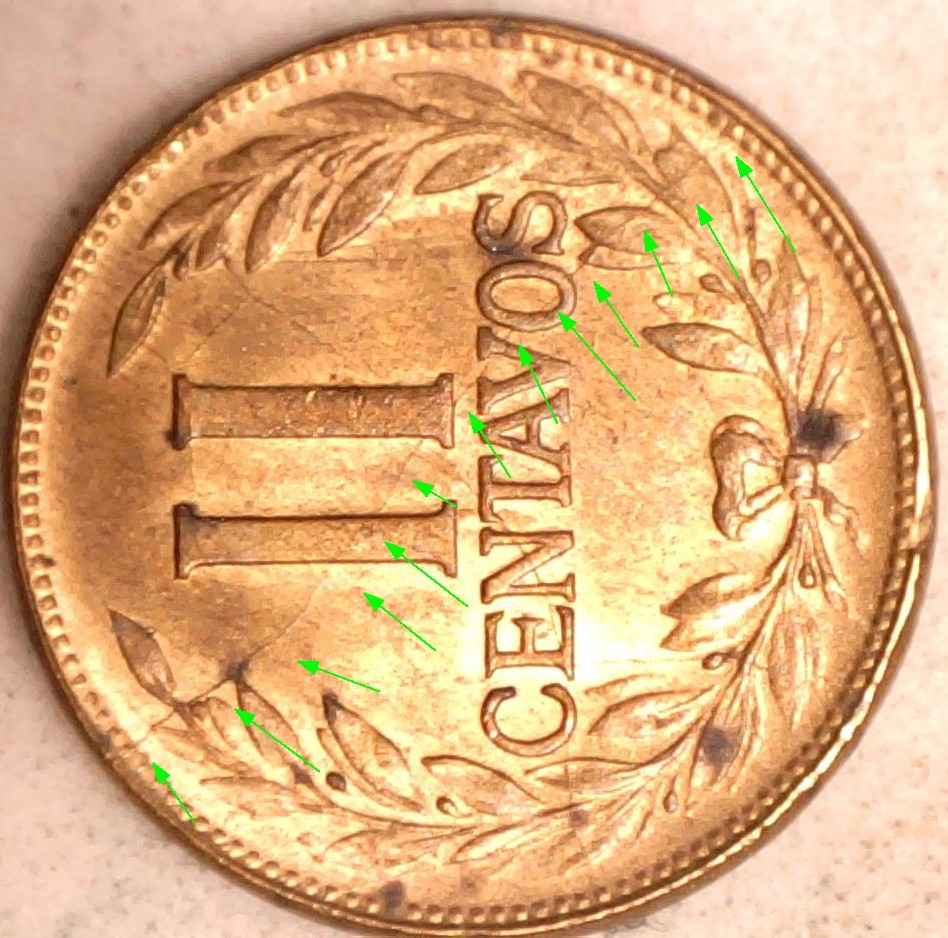 1965-Colombia-2-Centavos-With-2-Rim-To-Rim-Die-Cracks.
