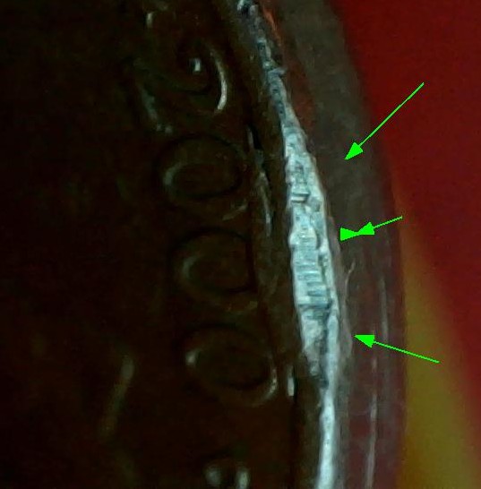 2000-P-Nickel-With-A-Cud-Or-Die-Chip-?-On-A-Defective-Planchet-?