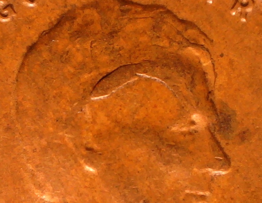 1957-D-Lincoln-With-A-Retained--Large-Die-Break-On-The-Head-And-Date