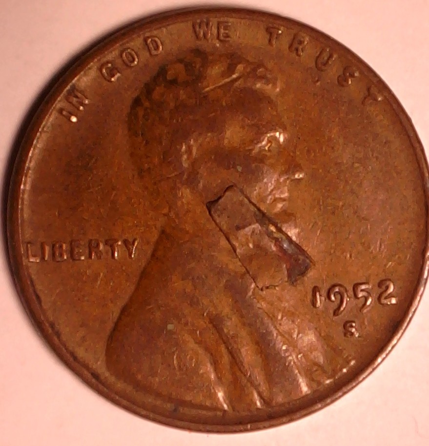1952-S-Lincoln-Cent-With-Obverse-Lamination