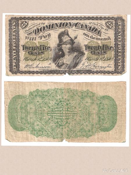 1870-Dominion-Of-Canada-25-Cent-Note-Plate-B---Error-Note?
