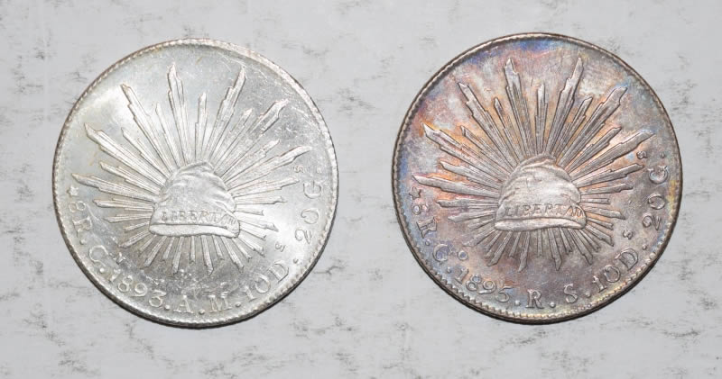 1893-And-1895-Mexican-8-Reales