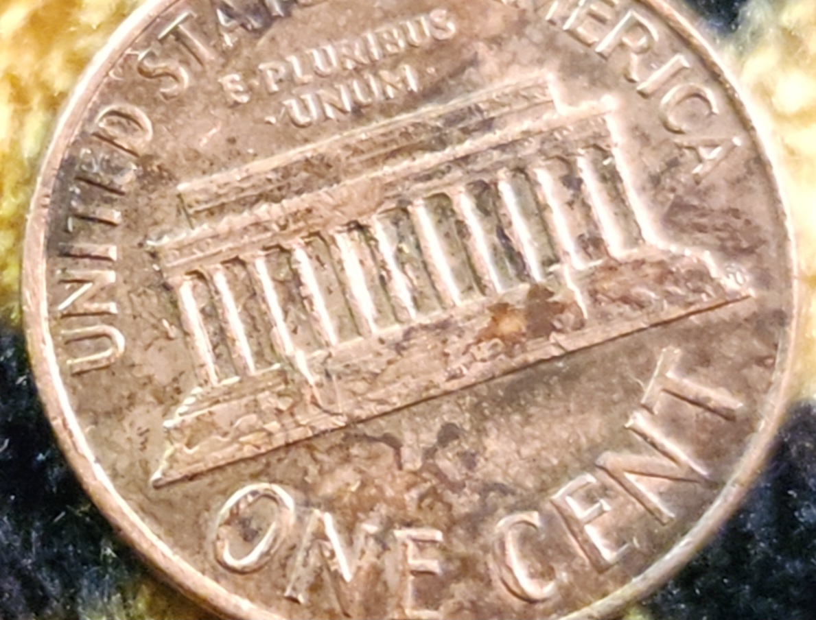 1968-D-1-Cent---Error---Multiple-Letters-ANS-Number-5/7-Above-The-Date--Somethin-His-Eye-Lid-As-Well