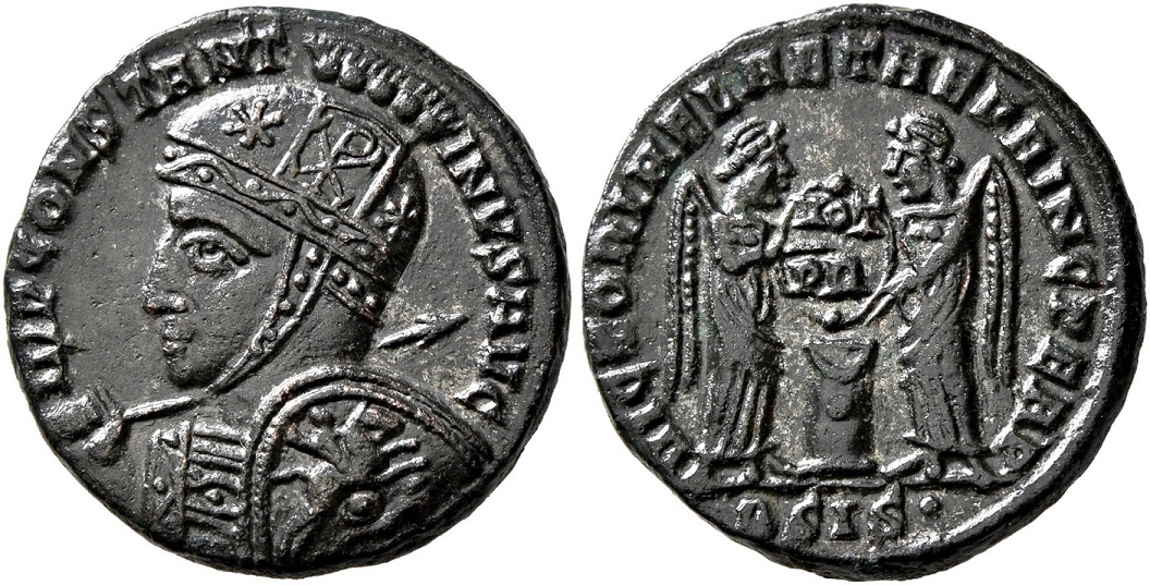 Constantine-I-With-Chi-Rho-On-Helmet
