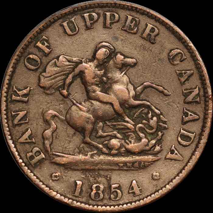 1854-Dragon-Slayer-One-Half-Penny-Token