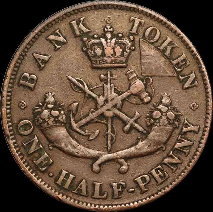 1854-Dragon-Slayer-One-Half-Penny-Token