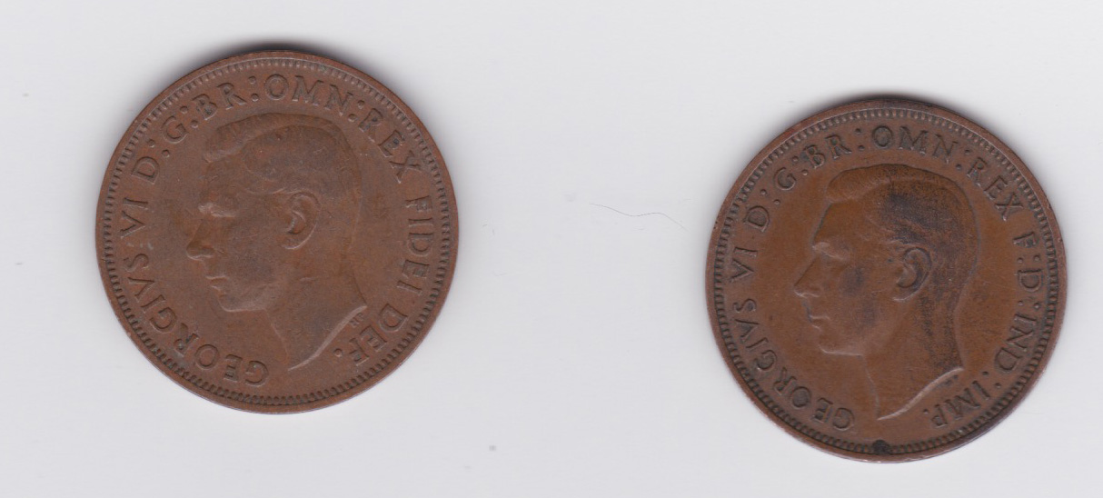 Two-X-British-George-Half-Pennies-Error-Coins