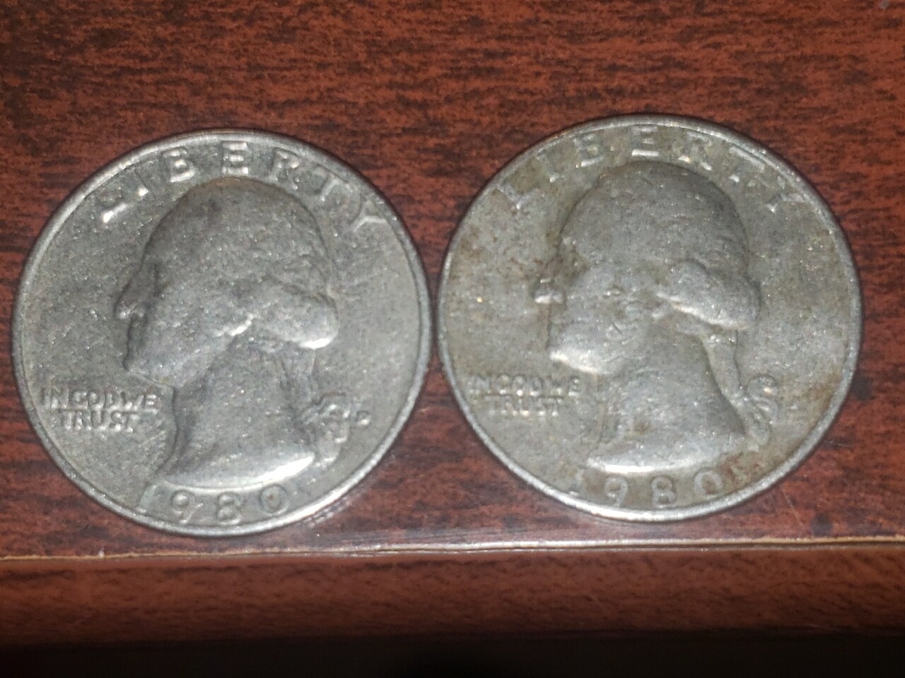 1980-Quarter-Struck-On-Nickel-Planchet?-Different-Picture-Angle.-Hub-Error?