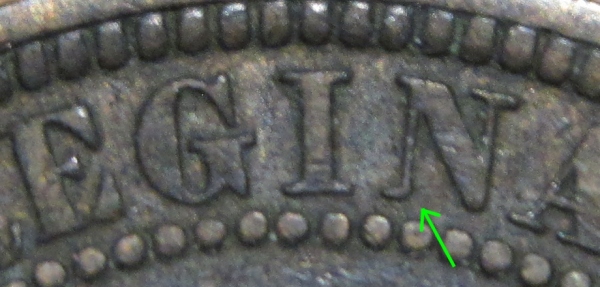 1876-H-Large-Cent,-Missing-Foot-In-Regina