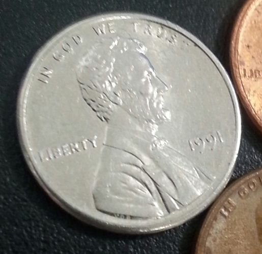 Found-1991-Zinc-Penny,-In-Pretty-Good-Shape