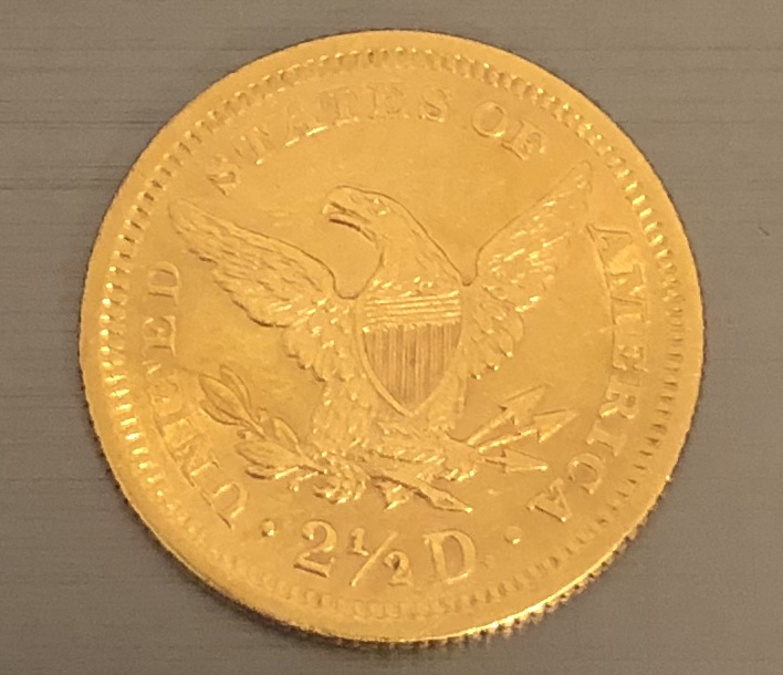 1861-Liberty-Head-$2.5-Coin---Mint-Condition