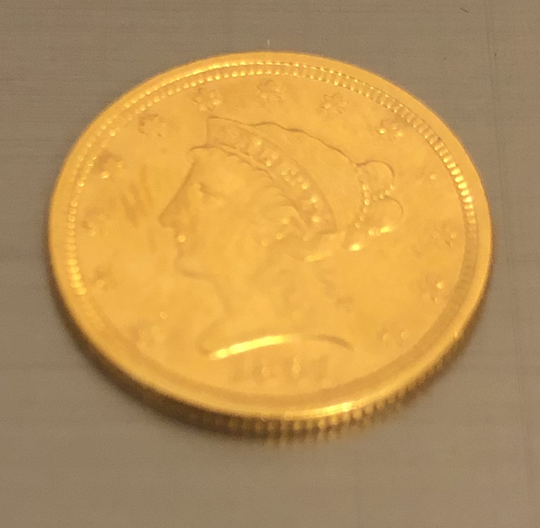 1861-Liberty-Head-$2.5-Coin---Mint-Condition