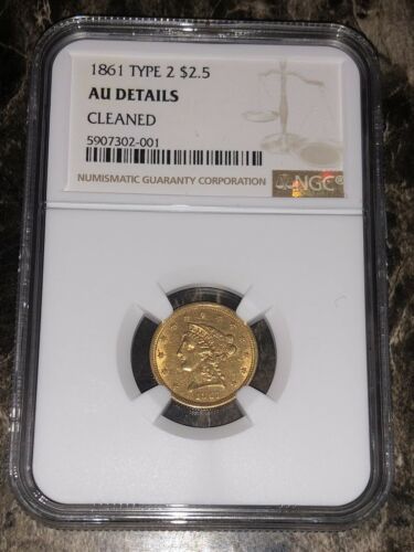 1861-Liberty-Head-$2.5-Coin---Mint-Condition