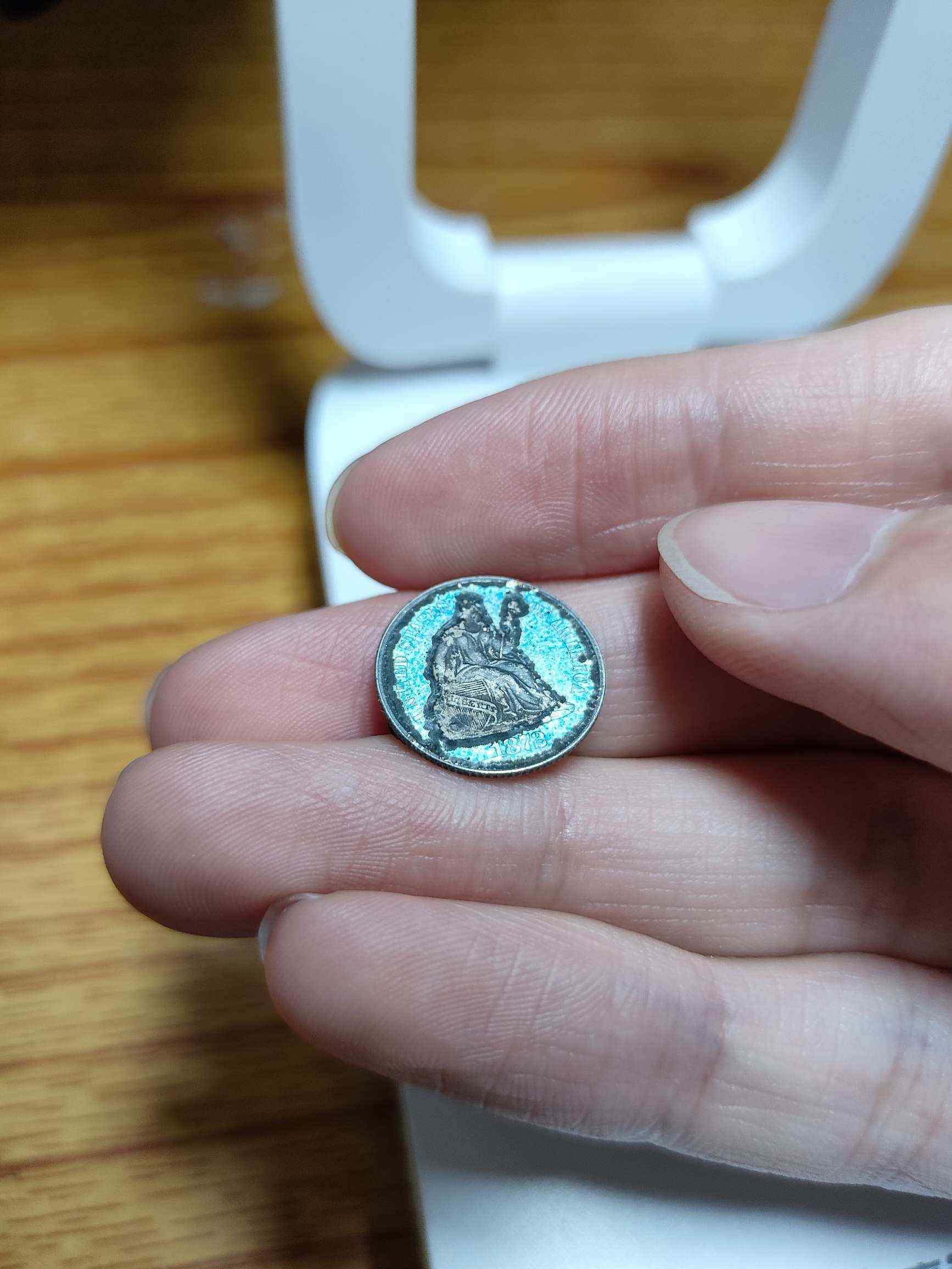 1872-S-Seated-Half-Dime--Covered-With-Beautiful-Enamel