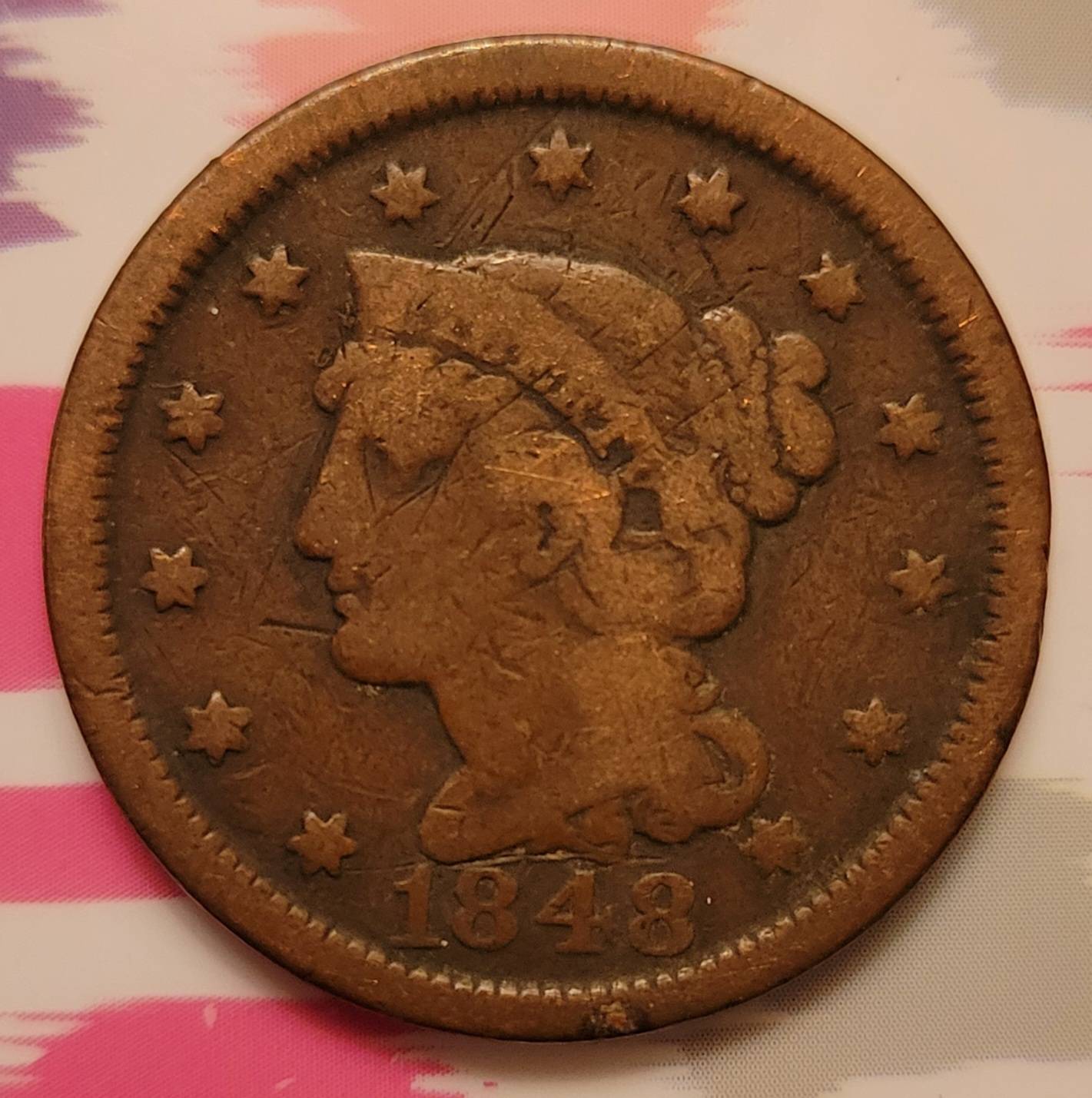 1848-Large-Cent.-Picked-Up-At-A-Flea-Market-For-$12