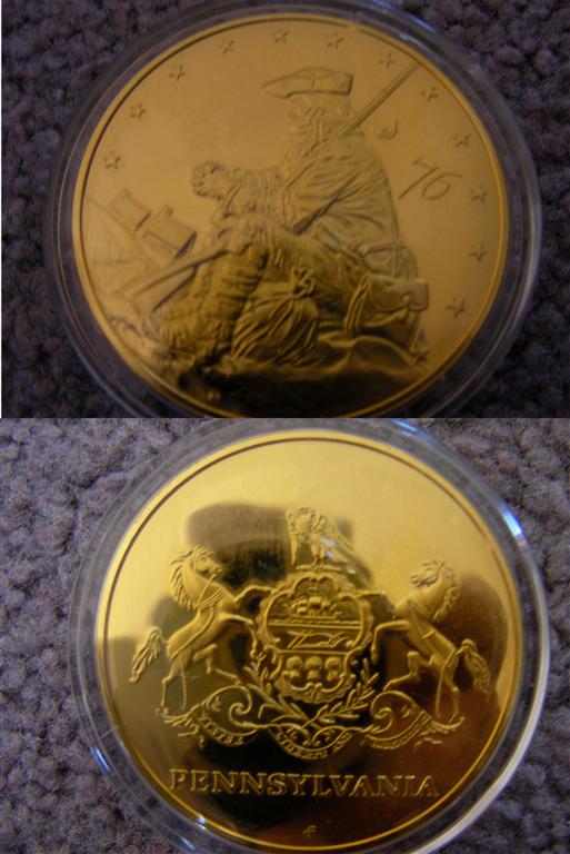 Help-With-Pennsylvania-Gold-Coin-|-Franklin-Mint-Medal