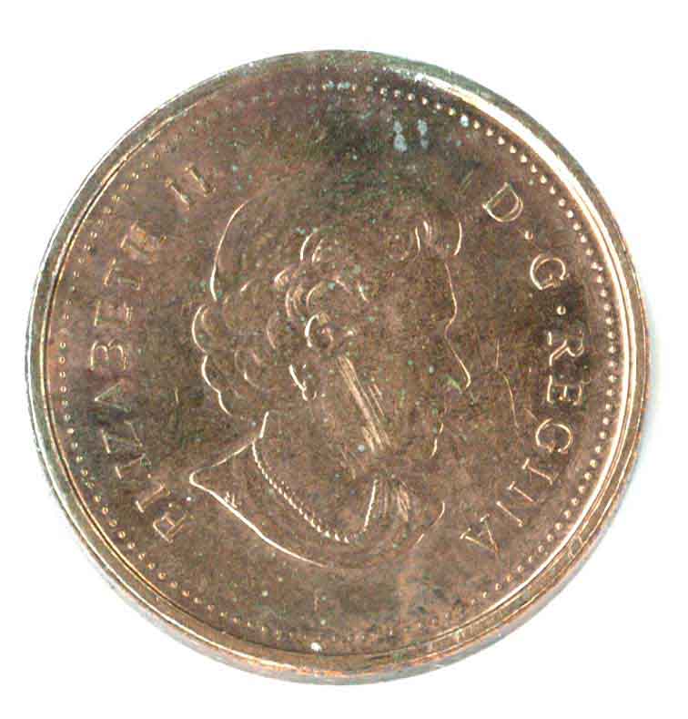 2003-P-Canadian-Nickel-With-Copper-On-One-Side-And-Nickel