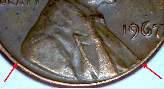 1967-Penny---Bust-Close-To-Rim...?