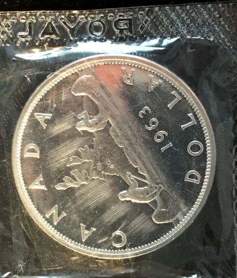 1963-Canada-Dollar-In-Mint-Plastic-Is-This-Not-MS-66-Grade?