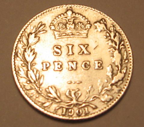 1901-Sixpence