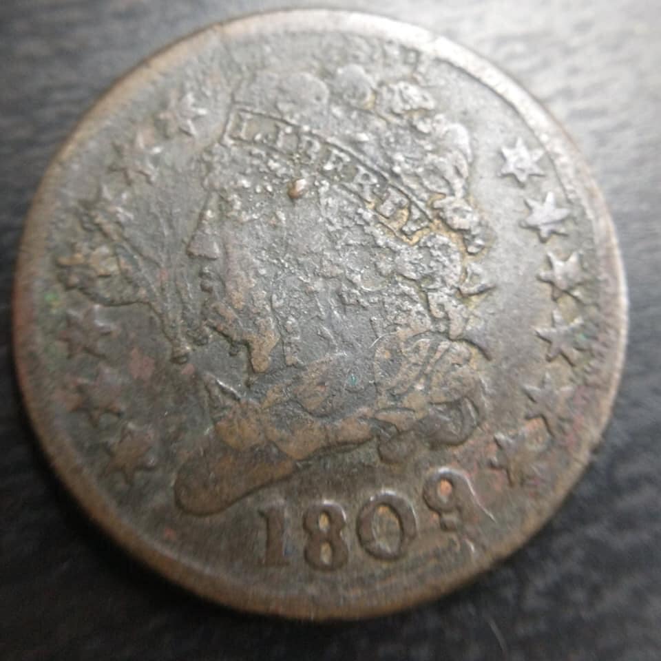 1809/Inverted-9-Half-Cent:-Damage-Or-Multi-Struck?-Or-Both?