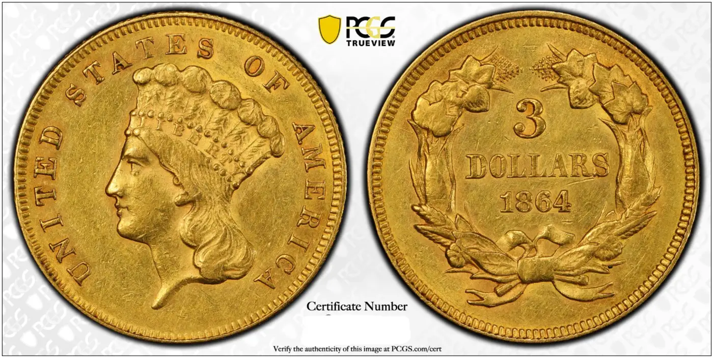 You-Vs-PCGS---1864-$3-Gold