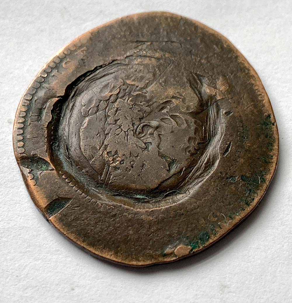 France-10-Centimes---Brockage-Or-Odd-Human-Flattening?