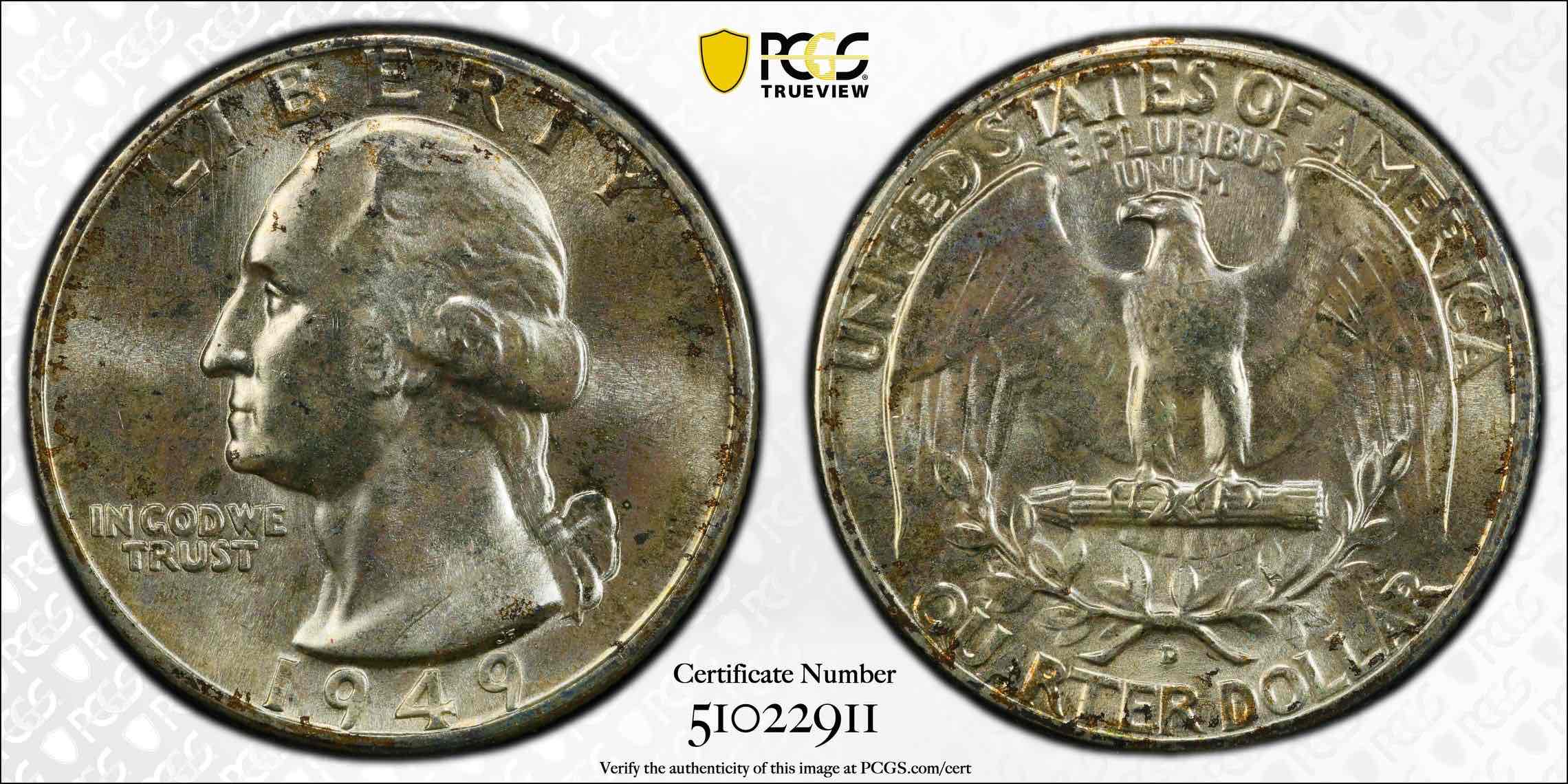 1949-D-Washington-Quarter-D/S-FS-601.-Old-ANACS-Holder