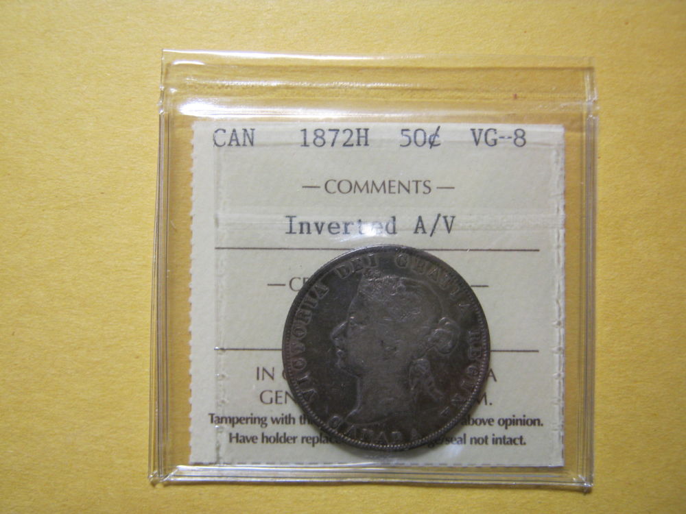 1872-H-A/V-Canada-50-Cents,-Please-Grade.